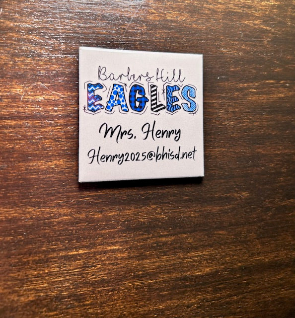 Teacher Info Magnet - Upload Photo or School Logo & Tap to Share Class Details